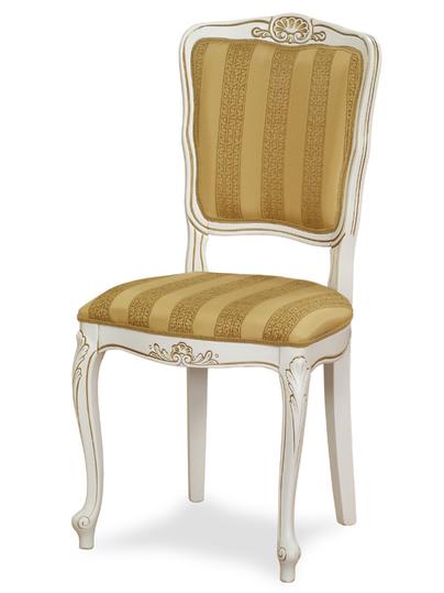Sedia mod. 135 - LUIGI XV in legno di faggio, sedile e schienale imbottiti, stile classico.