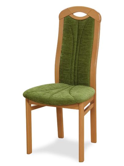 Sedia mod. 101/90 in legno di faggio, sedile e schienale imbottiti.