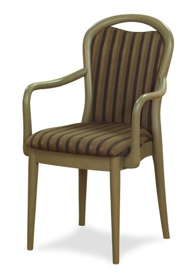 Poltrona mod. 00339 in legno di faggio, sedile e schienale imbottiti.