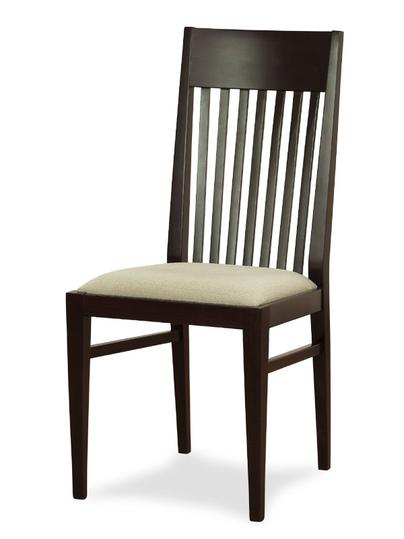 Sedia mod. 459/10 in legno di faggio, sedile imbottito. 