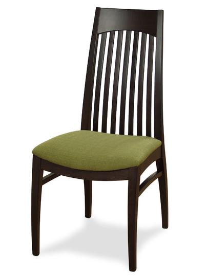 Sedia mod. 452/10 in legno di faggio, sedile imbottito.