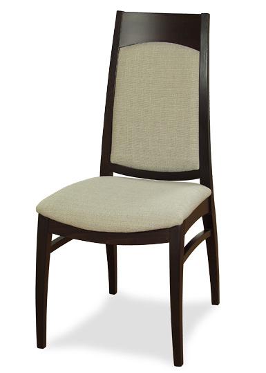 Sedia mod. 453/10 in legno di faggio, sedile e schienale imbottito.