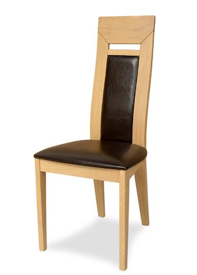 Sedia mod. 471/10 in legno di rovere, sedile e schienale imbottiti, stile contemporaneo.