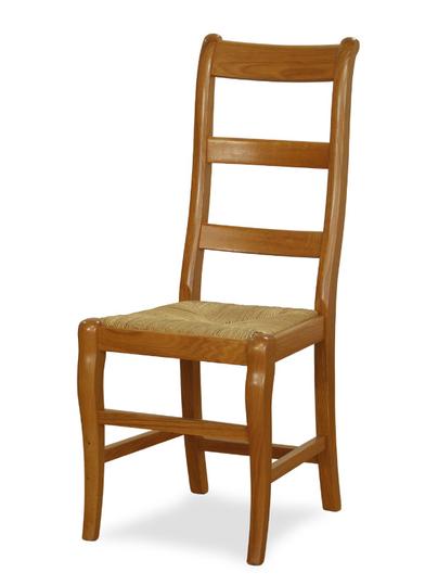 Sedia mod. QUERAZ in legno di rovere, sedile paglia di segale, stile rustico.