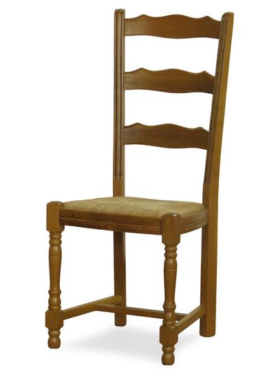 Sedia mod. 99045 PS in legno di rovere, sedile paglia di segale, stile rustico.