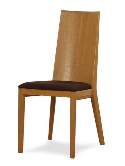 Sedia mod. VESIO in legno rovere massello, sedile imbottito, schienale legno