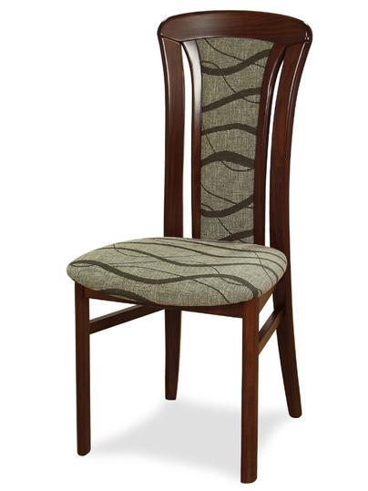 Sedia mod. 542/80 in legno di faggio, sedile e schienale imbottiti.
