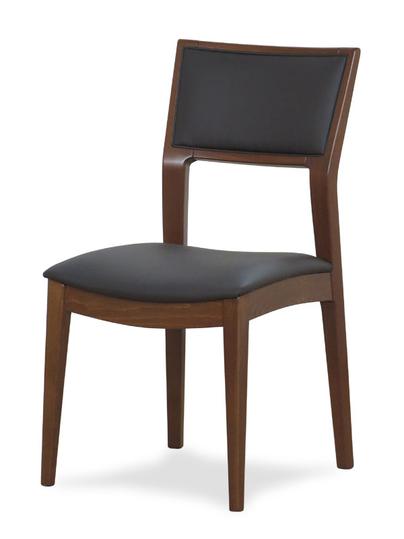 Sedia mod. DOMNA 5 in legno faggio tinto, sedile e schienale imbottiti, stile contemporaneo.