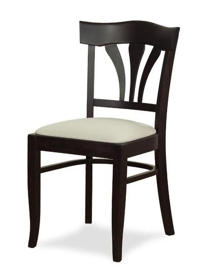 Sedia legno faggio mod. 345BP-I, imbottita, schienale a stecche, contemporanea.