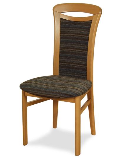 Sedia mod. 542/90 in legno di faggio, sedile e schienale imbottiti.