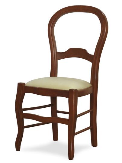 Sedia classica soggiorno mod. POLKA-C I in legno faggio massello, sedile imbottito.
