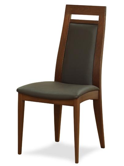 Sedia mod. 703/90 in legno di faggio, sedile e schienale imbottiti.