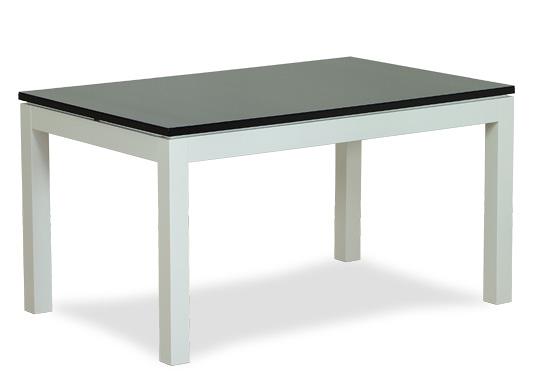Tavolo mod. 637/50 in legno di faggio, dim. 140x90+70 cm.