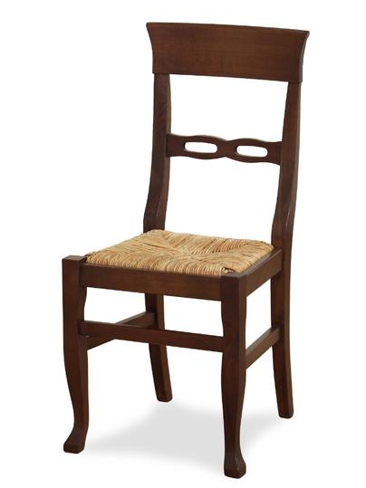 Sedia mod. Ambra in legno di faggio, sedile in paglia di segale,  stile rustico. 