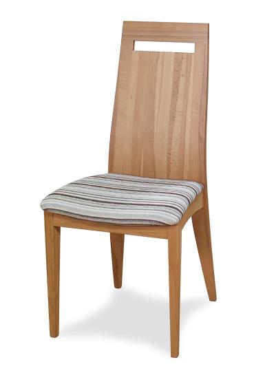 Sedia mod. 702/10 in legno di faggio cuorato, sedile imbottito. 
