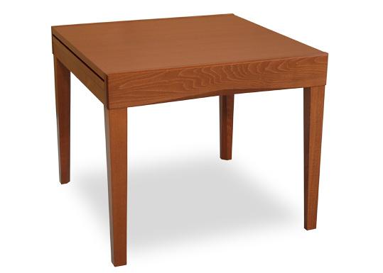 Tavolo mod. 501/50 in legno di faggio, dim. 90x90+90 cm.