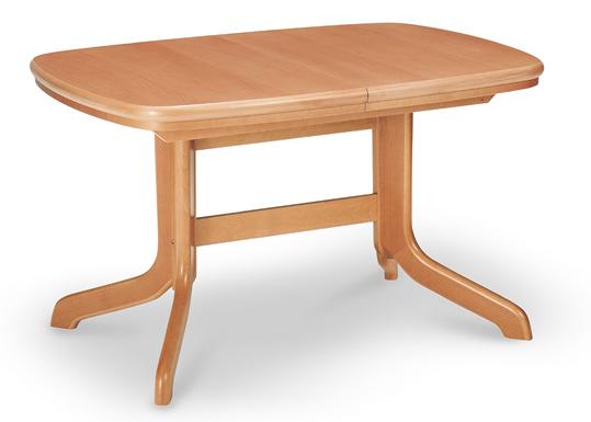 Tavolo mod. 647/45 in legno di faggio, dim. 130x90+80 cm.
