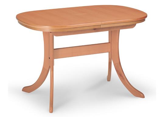 Tavolo mod. 644/45 in legno di faggio, dim. 120x80+40 cm.