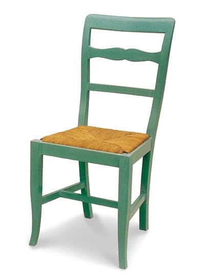 Sedia mod. Elisa P in legno di frassino, sedile in paglia di segale, stile rustico.