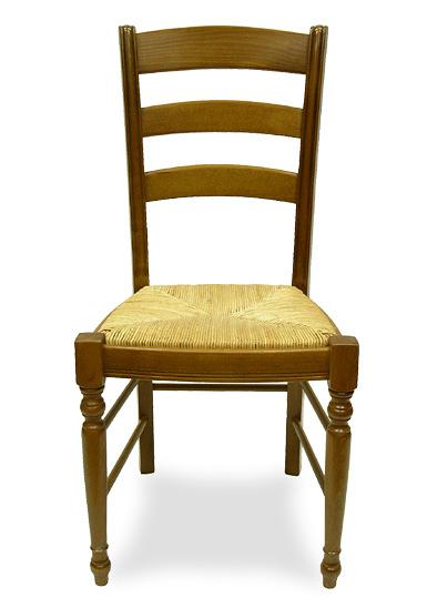 Sedia mod. 213BP P in legno di faggio, sedile in paglia di segale, stile rustico. Disponibile anche in legno di rovere.