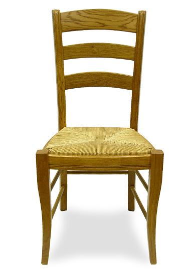 Sedia mod. 212BP in legno di rovere, sedile in paglia di segale, stile rustico. Disponibile anche in legno di faggio.