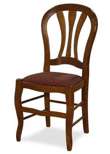 Sedia mod. 847C I in legno di faggio, sedile imbottito. Disponibile anche in legno di rovere e di ciliegio.