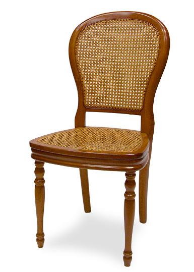 Sedia mod. 858 in legno di faggio, sedile e schienale canna d'India.
